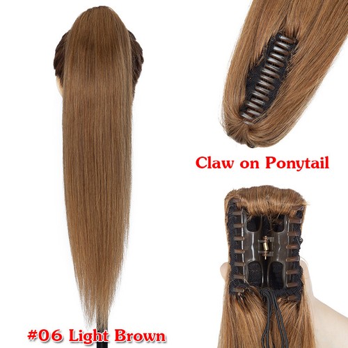 Pferdeschwanz Ponytail Clip in Remy Human Hair Zopf Extensions Russisch Echthaar - Bild 34 von 35