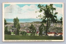 California SANTA BARBARA El Encanto Hotel View 1935 to Dayton OH