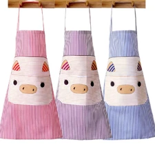 Striped Pig Bib Apron Kitchen BBQ Baking Crafts Farm Animals Everyday New