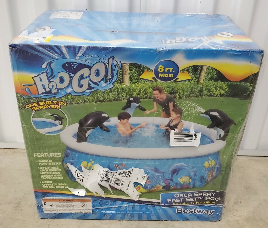 Bestway H2OGO! Orca Spray Fast Set Pool ft x 26 in Incredible Spray N  Splash