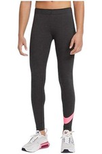 Nike Girl's NSW Swoosh Tights Black Heather/Sunset Pulse