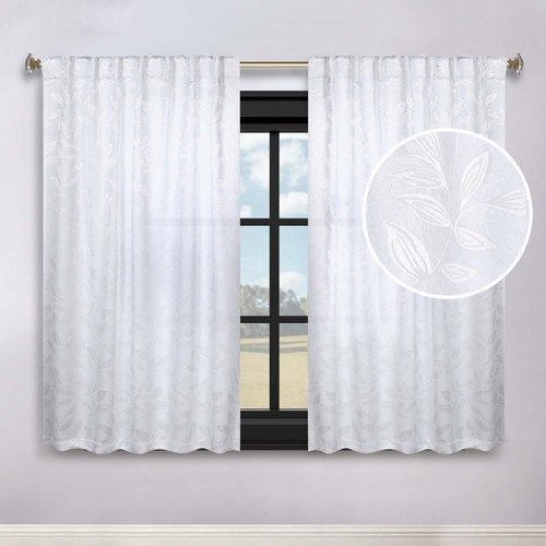 Leaves Washable Room Darkening 52" Back Tabs Blackout Curtains, Set of 2 - Picture 142 of 156