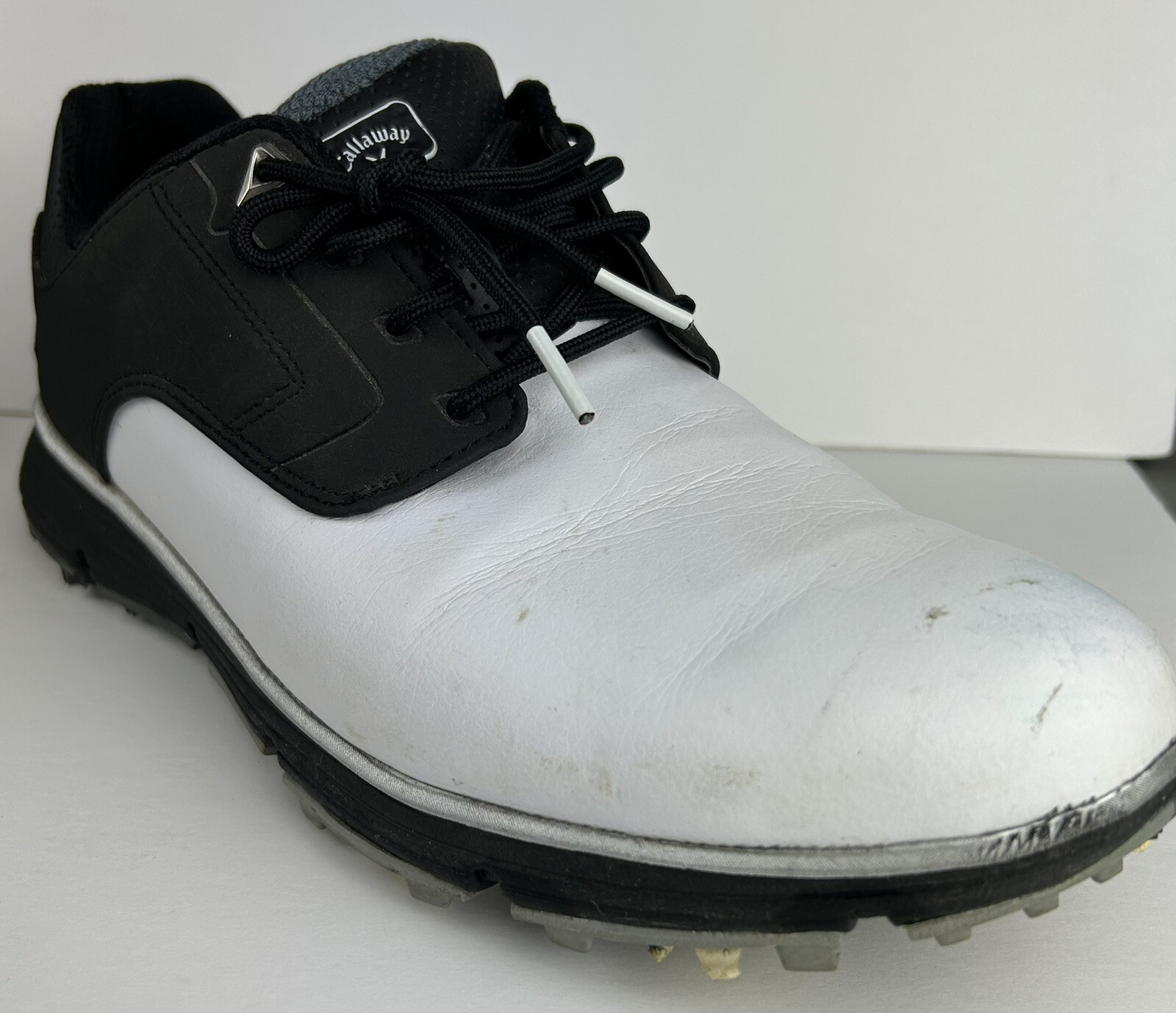 Callaway La Jolla White Waterproof Leather Golf Shoes Cleats Men 10.5 D