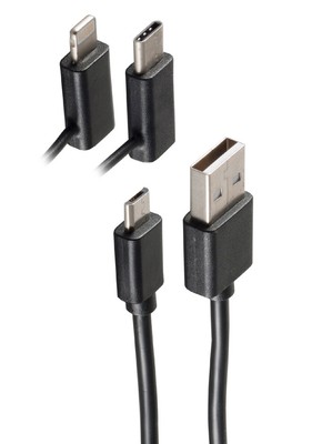 shiverpeaks BASIC-S Daten- & Ladekabel 3 in 1 1,0 m schwarz