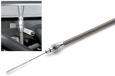 Engine Dipstick Block Mount Braided Stainless Clear Anodized for Mopar Hemi