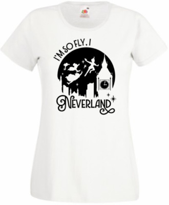 I'm so fly I neverland peter pan t-shirt white top children & ladies multi-list 
