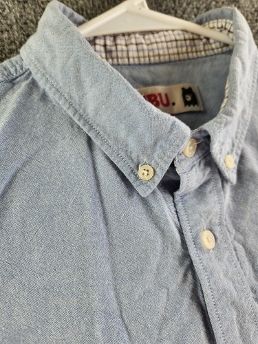 Fubu OCBD Oxford Shirt Blue Pocket Logo 2XL Long Sleeve Button Up Shirt Adult - Picture 10 of 16