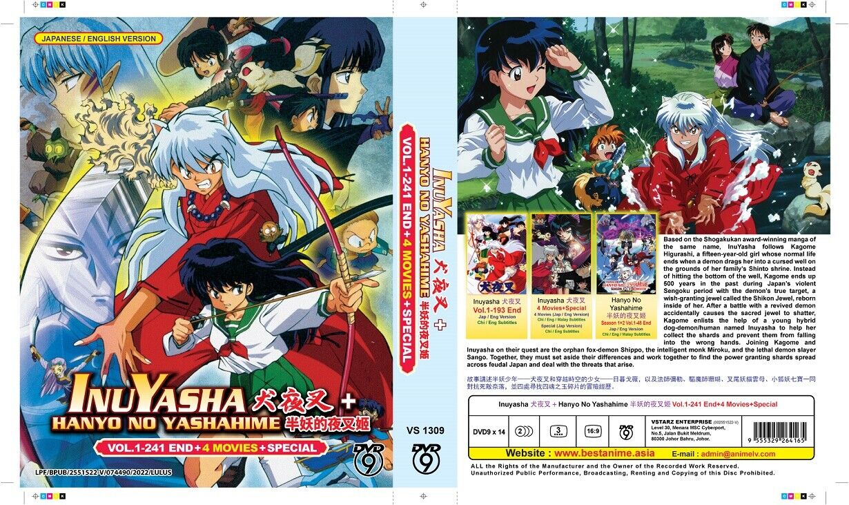 DVD HANYO NO YASHAHIME SEASON 1+2 VOL.1-48(Princess Half-Demon) English  Dubbed