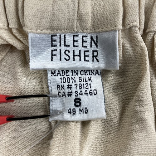 Eileen Fisher Simple Wide Leg Pants Women Size Small 100% Silk MSRP $195 - NEW - Picture 4 of 9