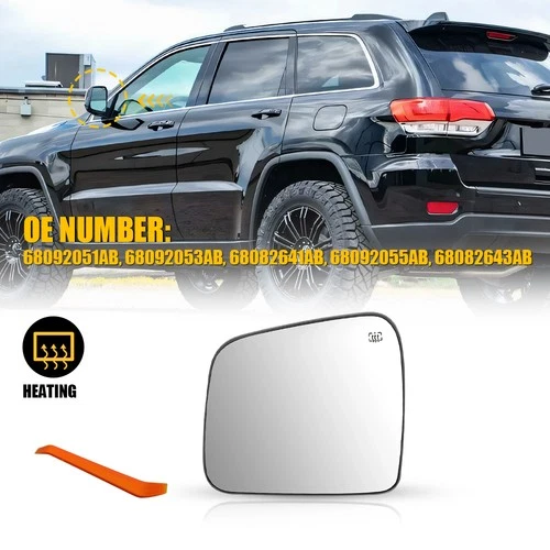 Mirror Glass Replacement Heated w/Backing Side LH For 2011-2022 Dodge Durango