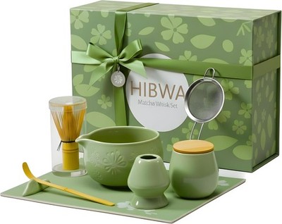 HIBWA Matcha Whisk Set Japanese Tea Ceremony Kit, Home Kitchen Set Gift
