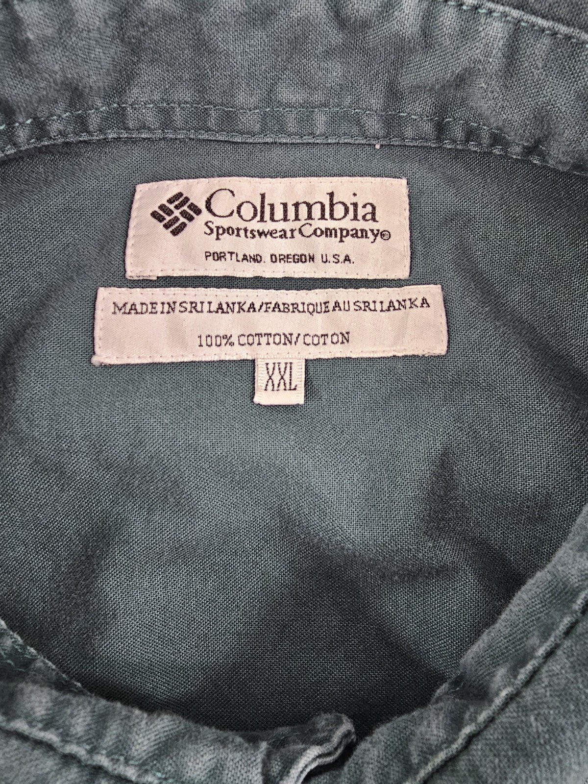 VINTAGE Columbia Quilted Shooting Shirt Men's 2XL Green Khaki Hunting 90s AM7090 image 5