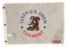 JJ Spaun 2025 US Open OAKMONT Signed Autographed Pin Flag