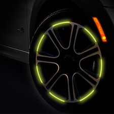 20Pcs Reflective Stickers for Car Wheel Hubs Self Adhesive Fluorescent Green