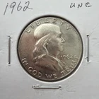 1962 P Ben Franklin Half Dollar, UnCirculated, 90% Silver UNC