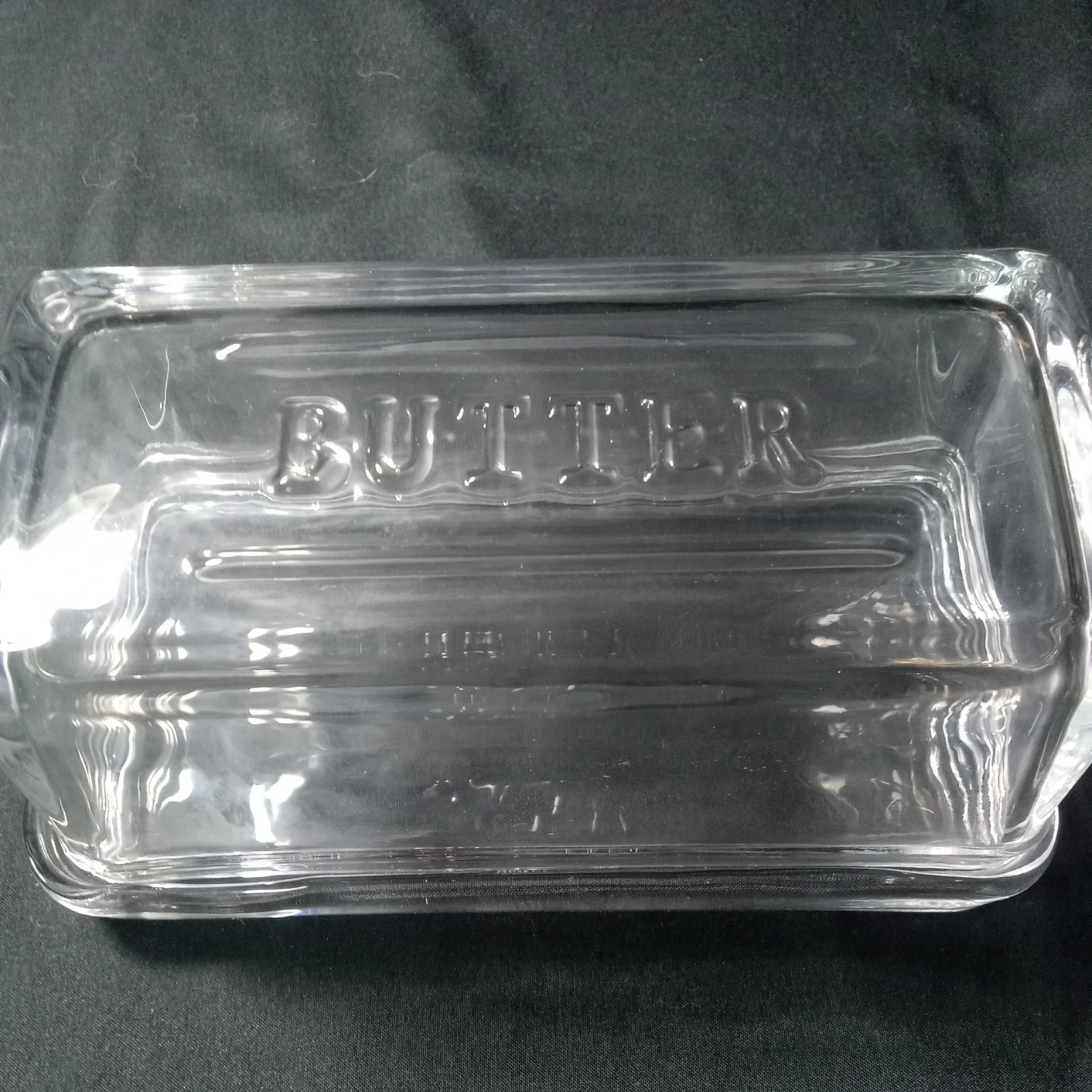 Magnolia Hearth & Hand Clear Glass Butter Dish Farmhouse Joanna Gaines XL Jumbo