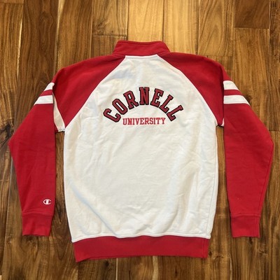 Champion Cornell University Quarter Zip Sweatshirt Women s Small Red White