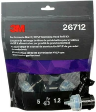 3M Performance Gravity HVLP Atomizing Head Refill Kit, 26712, Size 1.2, Blue