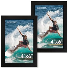 4x6 Picture Frame Set of 2, 4x6 Photo Frames with HD Plexiglass for Wall Hang...