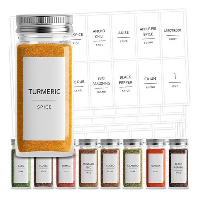 Talented Kitchen Spice 1.25 x 2.75 inches, Black Text on Matte White Backing 