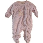 Kyle & Deena Pink Fleece Footed One-Piece Sleeper Snap Closure Bunny 3-6M — photo 1