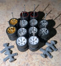 6 HOT premium custom swap sets Real Riders Wheels Rims Tire 1/64 Free Lift Kit 