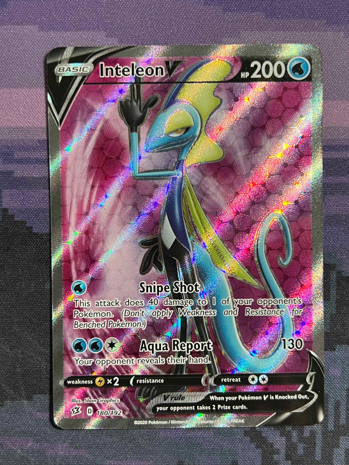 Inteleon V 180/192 Pokemon Rebel Clash Rare Ultra Near Mint Card NM 1