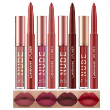 4Pcs Matte Lipstick with Lipliners Durable Makeup Set,Long-Lasting Non-Stick Cup