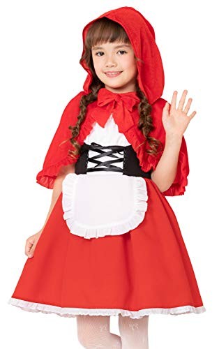 Clearstone Caperucita Roja Cosplay Disfraz de Halloween para Niños 120cm Niñas