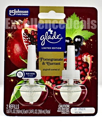 Glade Plugins Scented Oil Limited Edition 2 Pack - POMEGRANATE & CURRANT - NEW