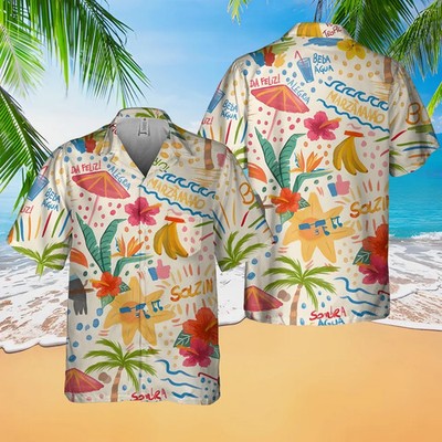 Colorful Tropical Hawaiian Shirt Summer Beach Aloha Vacation