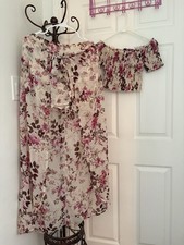 Miss Lili floral set with pink, brown, and cr...