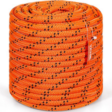 Double Braided Polyester Rope, 3/4 in X 220 Ft, 24 Strands, 20000 LBS Breaking S