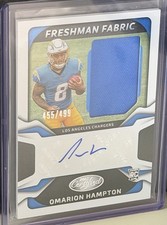 2025 Panini Certified Freshman Fabric Omarion Hampton RC Auto Patch /499 Charge…