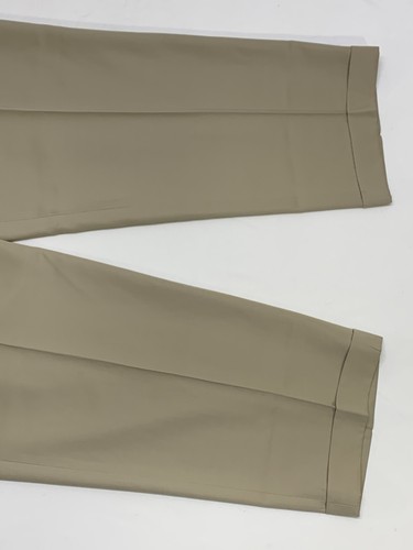 Tasso Elba Lanificio Comero Super 100’s Tan Pleated Cuffed Lined Pants 40X30 - Picture 4 of 9