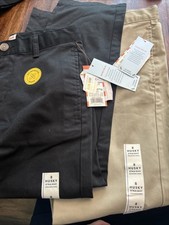 Cat Jack Boys Uniform Pants 1 Khaki 1 Black 8 Husky Straight NWT