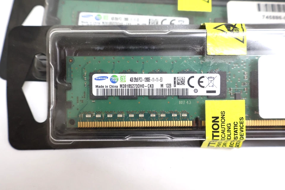 Lot of 2 Samsung 4GB PC3-12800E DDR3 UDIMM ECC Server Memory Ram M391B5273DH0-CK - Image 3 of 4
