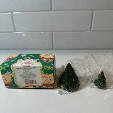 Enesco North Pole Chris Village Small Tree Set 1991 Sandi Zimnicki 618411 VTG