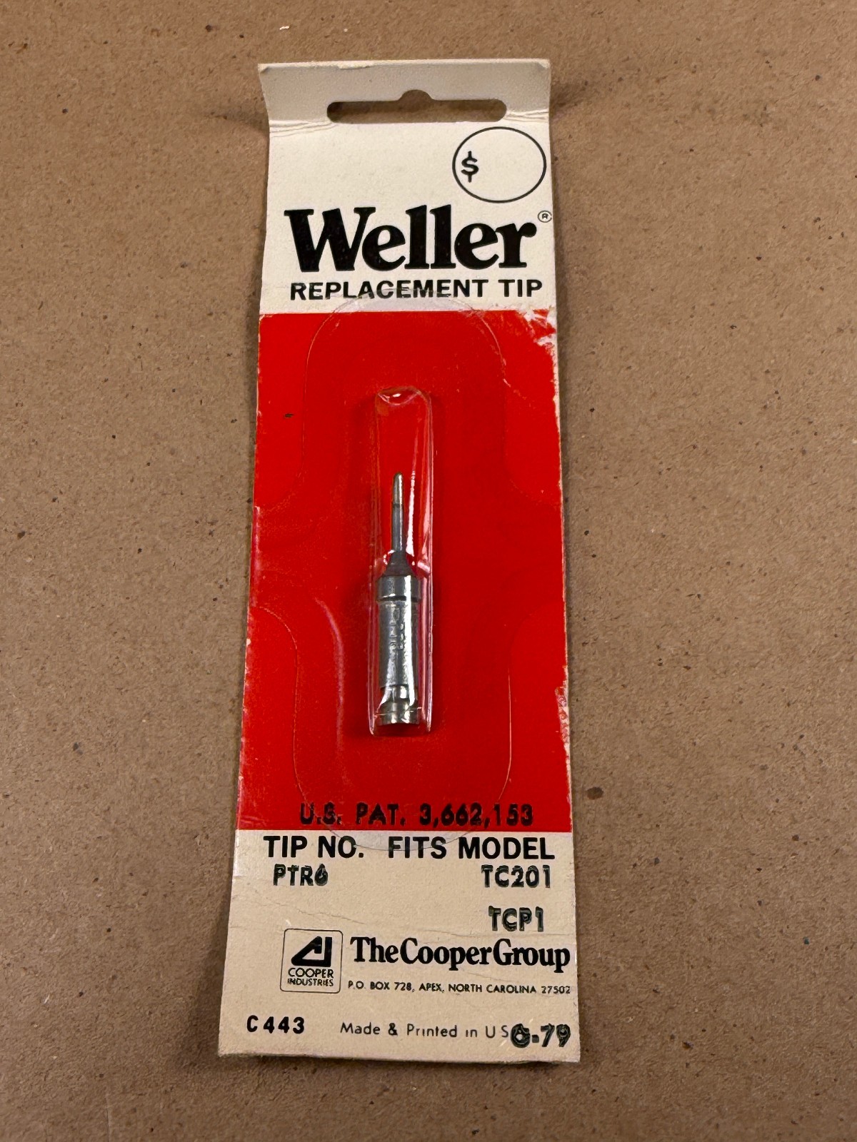 Weller USA Soldering Iron Tip, Type PTK7 fits TC201, TCP1 - Made in USA