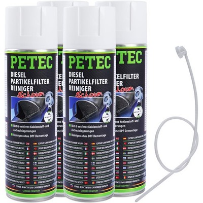 4x PETEC DPF DIESEL-PARTIKELFILTER-REINIGER 400ml SCHAUM AGR-VENTIL SCHUTZ SPRAY