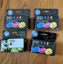 HP 910XL BLACK 910 COLOR INK x3 Officejet 8010e, 8028e, 8035e- EXP 2025/27/28