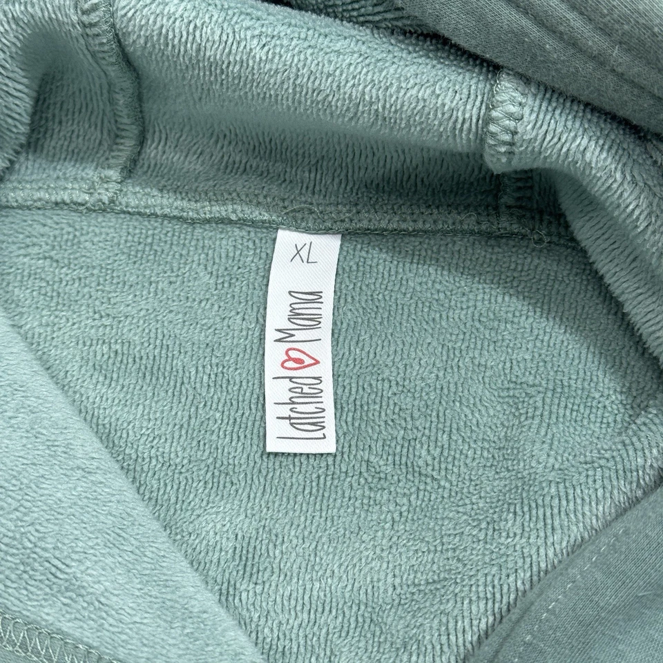 锁定妈妈女式护理连帽衫运动衫尺寸 XL 蓝绿色柔软抓绒 — 第 4/4 张图片