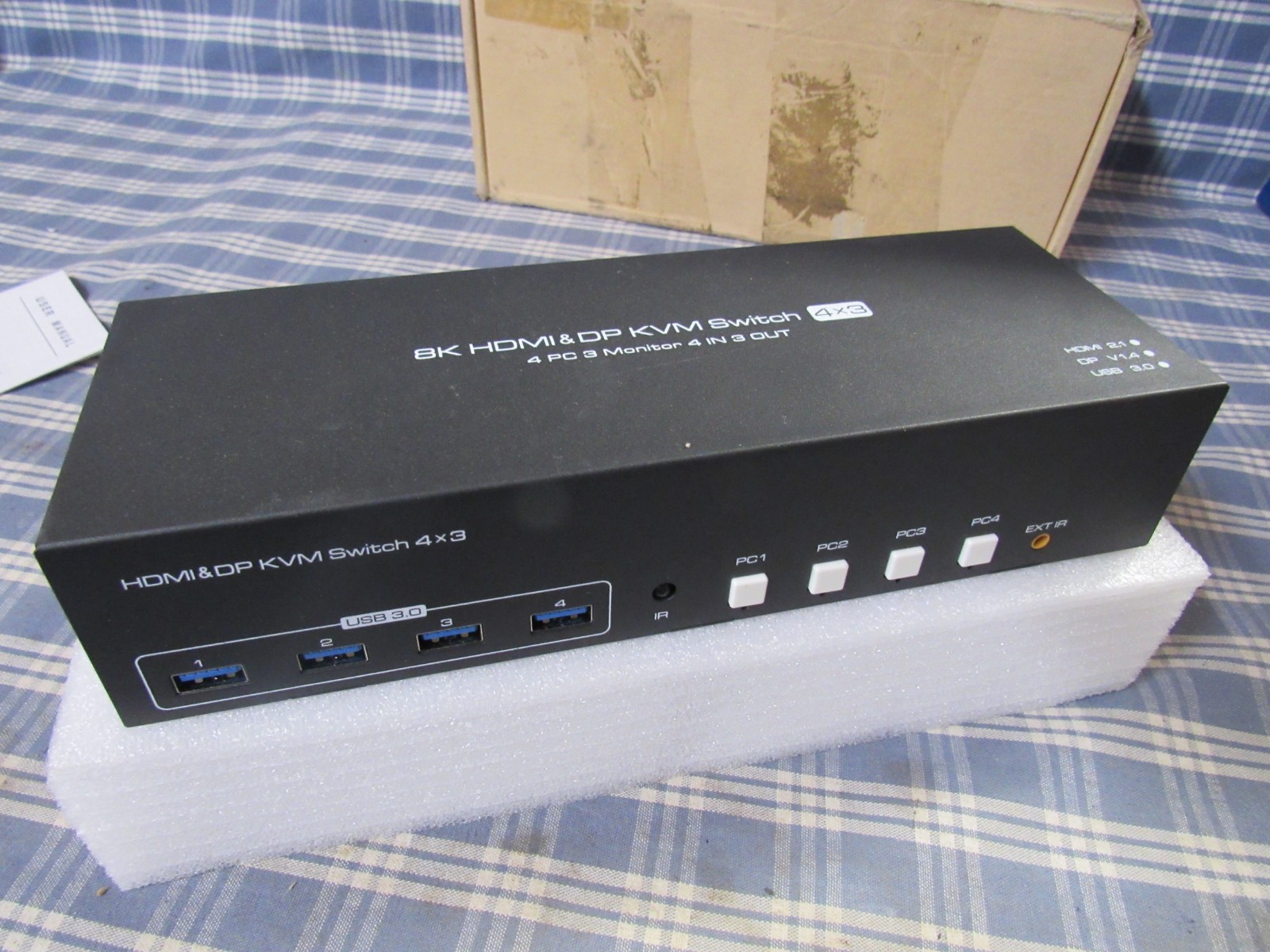HDMI & DP KVM Switch 4x3 8K 60Hz USB 3.0 (Open Box Store Display) FREE SHIPPING.