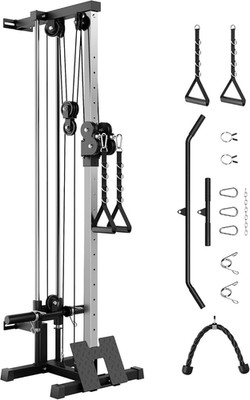 Wall Mount Cable Station, LAT Pulldown Machines with 19 Positions Dual Pulley Sy