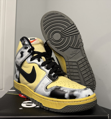 Size 4 - Nike Dunk High 1985 SP Acid Wash White Black DD9404-700