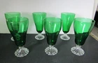 6 Vtg Anchor Hocking Burple Iced Tea Glasses Emerald Forest Green Boopie 6 3/4"