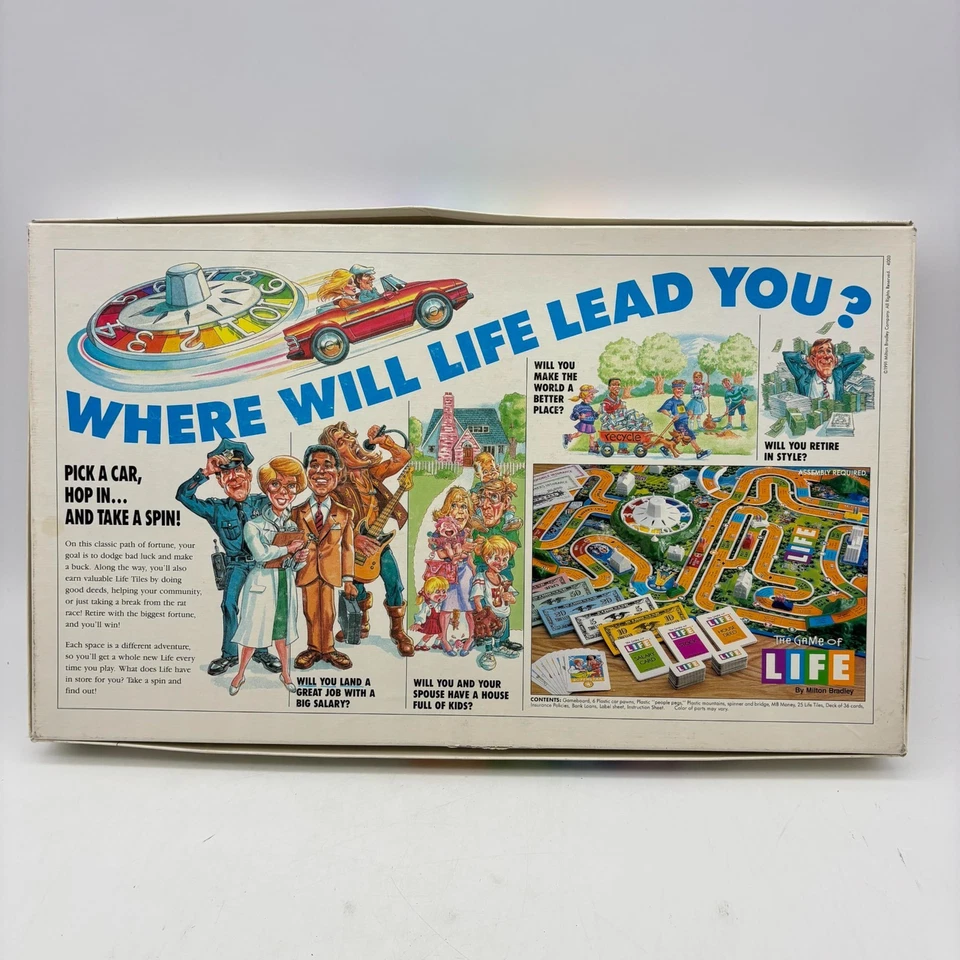 VINTAGE The Game of Life 1991 Milton Bradley COMPLETE Classic Family Kids - Image 2 of 4