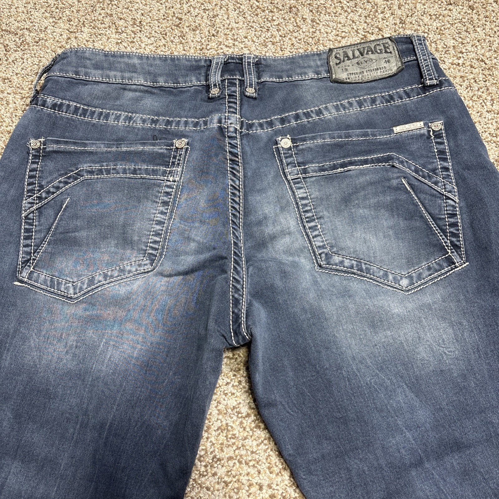 Buckle Salvage Jeans Mens 34R Mayhem Bootcut Stretch Denim Fits 35 X 27.5 - View 14