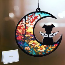 CCiaga DIY Dog Memorial Suncatcher with Sympathy Card,Pet 5.4in, 1-sunflower