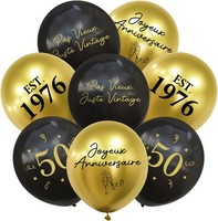 Luftballons Schwarz Gold Deko 50. Geburtstag FranzöSisch Feier Geburtstag